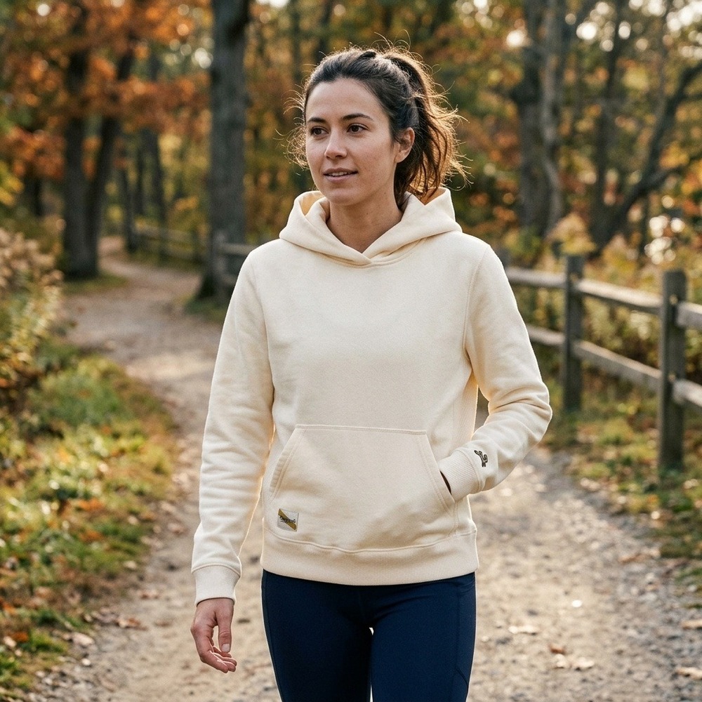 Tracksmith Trackhouse Hoodie Cream Off White Running Sweatshirt Small